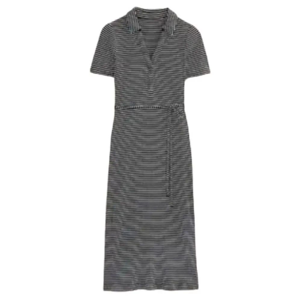 New! Boden Black and White Striped Knit Dress Sz 6P